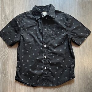 Boys  Black Patterned Short Sleeve Shirt